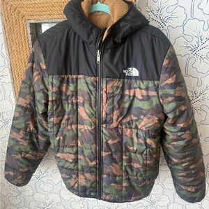 The North Face Kids Camo Puffer Jacket - Black and Green